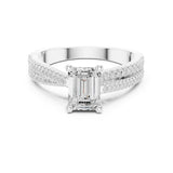Emerald Lab Grown Diamond Split-Shank Engagement Ring