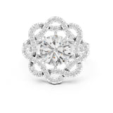 Round Lab Grown Diamond Halo Engagement Ring