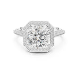 Round Lab Grown Diamond Halo Engagement Ring