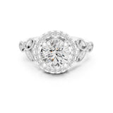 Round Lab Grown Diamond Halo Engagement Ring