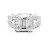 Emerald Lab Grown Diamond Split-Shank Engagement Ring