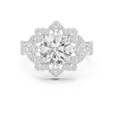Round Lab Grown Diamond Halo Engagement Ring