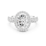 Oval Lab Grown Diamond Halo Engagement Ring