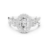 Oval Lab Grown Diamond Halo Engagement Ring