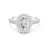 Oval Lab Grown Diamond Halo Engagement Ring