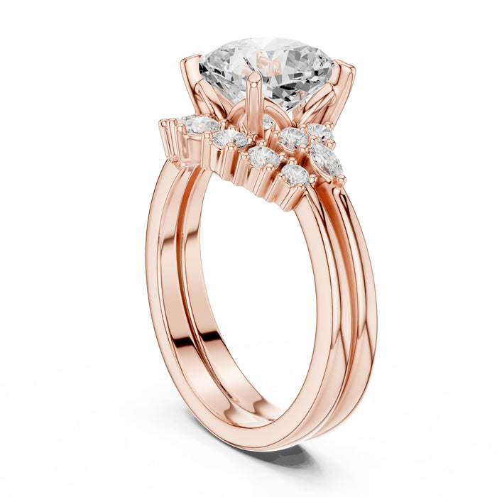Cushion Lab Grown Diamond Side-Stone Engagement Ring yellow gold video