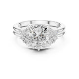Cushion Lab Grown Diamond Side-Stone Engagement Ring