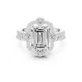 Emerald Lab Grown Diamond Halo Engagement Ring
