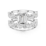 Emerald Lab Grown Diamond Side-Stone Engagement Ring