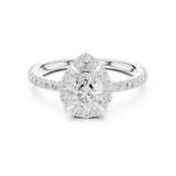 Pear Lab Grown Diamond Halo Engagement Ring