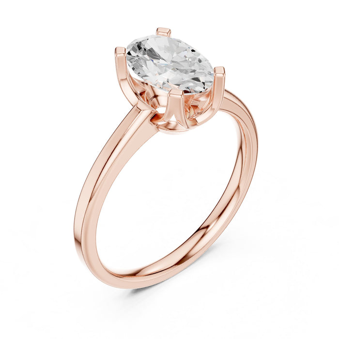 Oval Lab Grown Diamond Solitaire Engagement Ring rose gold video