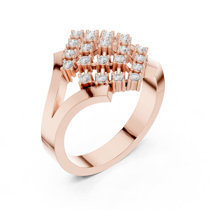 Round Lab Grown Diamond Cluster Engagement Ring rose gold video