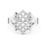 Round Lab Grown Diamond Cluster Engagement Ring