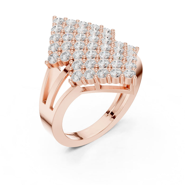 Round Lab Grown Diamond Cluster Engagement Ring rose gold video
