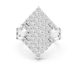 Round Lab Grown Diamond Cluster Engagement Ring