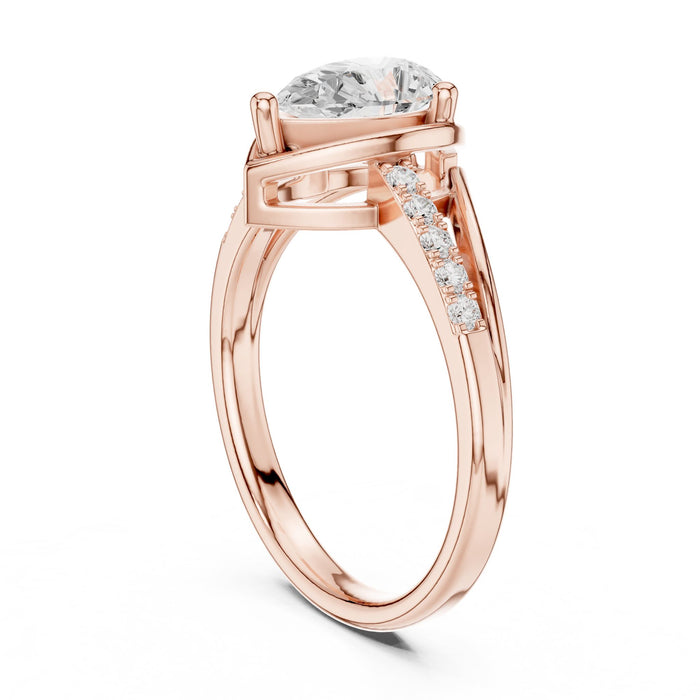 Pear Lab Grown Diamond Split-Shank Engagement Ring yellow gold video