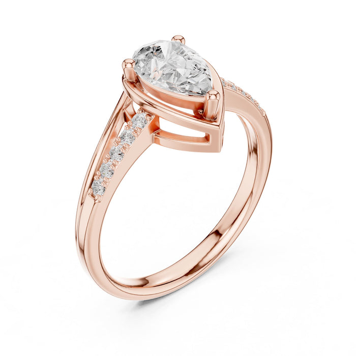 Pear Lab Grown Diamond Split-Shank Engagement Ring rose gold video