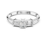 Emerald Lab Grown Diamond Three-Stone Engagement Ring