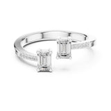 Emerald Lab Grown Diamond Three-Stone Engagement Ring