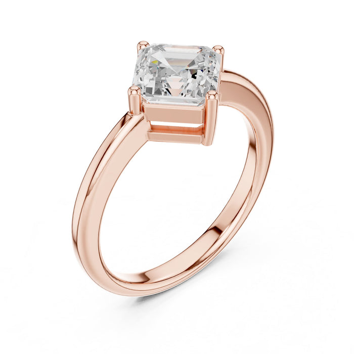Emerald Lab Grown Diamond Solitaire Engagement Ring rose gold video