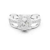 Princess Lab Grown Diamond Halo Engagement Ring