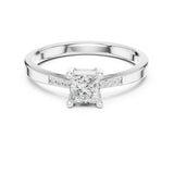 Princess Lab Grown Diamond Side-Stone Engagement Ring