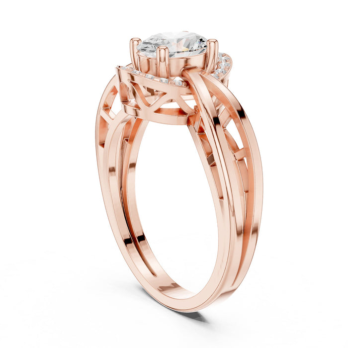 Oval Lab Grown Diamond Split-Shank Engagement Ring yellow gold video