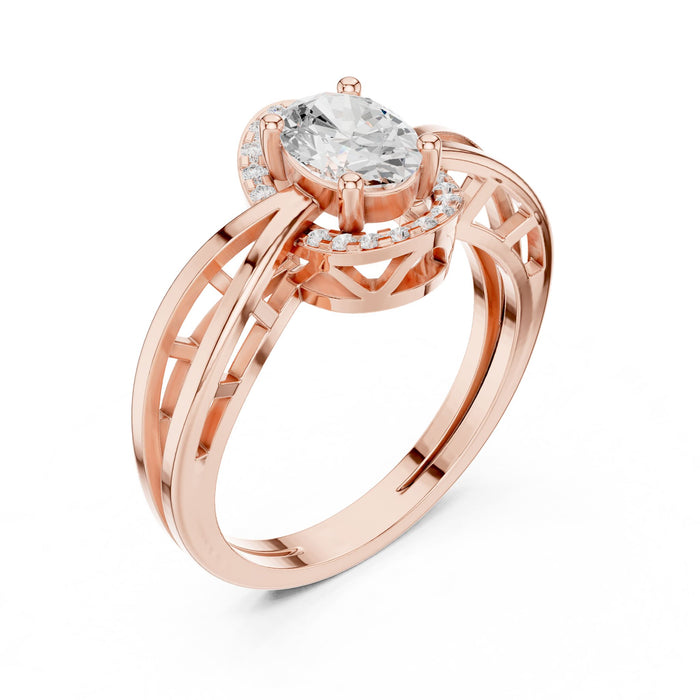 Oval Lab Grown Diamond Split-Shank Engagement Ring rose gold video