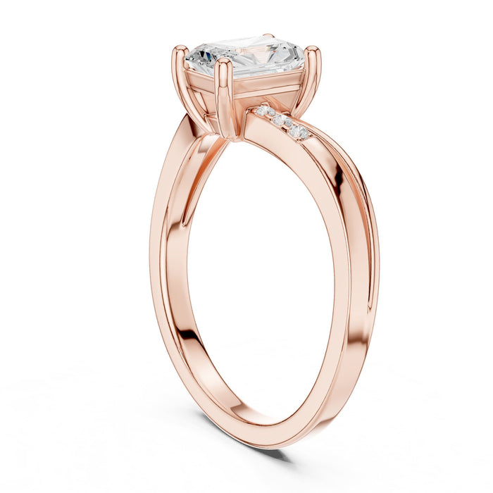 Radiant Lab Grown Diamond Side-Stone Engagement Ring yellow gold video
