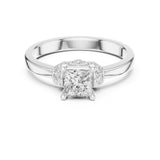 Princess Lab Grown Diamond Side-Stone Engagement Ring