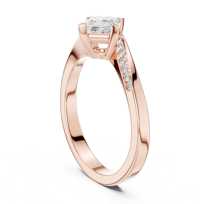 Princess Lab Grown Diamond Side-Stone Engagement Ring yellow gold video