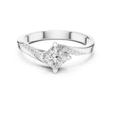Princess Lab Grown Diamond Side-Stone Engagement Ring