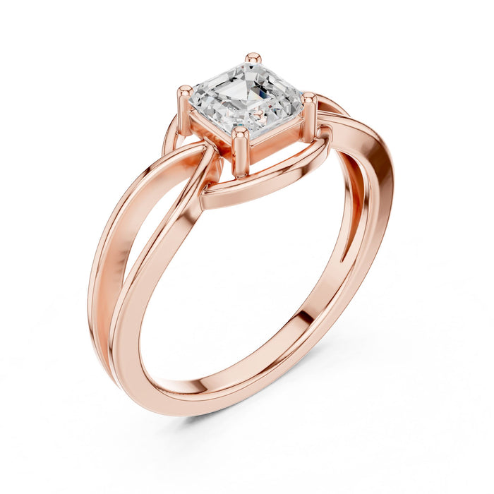 Emerald Lab Grown Diamond Split-Shank Engagement Ring rose gold video