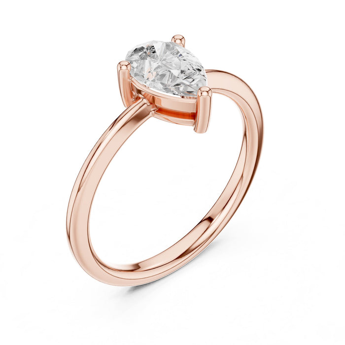 Pear Lab Grown Diamond Solitaire Engagement Ring rose gold video