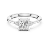 Princess Lab Grown Diamond Side-Stone Engagement Ring