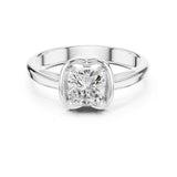 Cushion Lab Grown Diamond Solitaire Engagement Ring