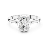 Oval Lab Grown Diamond Hidden-Halo Engagement Ring