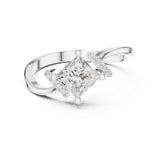 Princess Lab Grown Diamond Side-Stone Engagement Ring