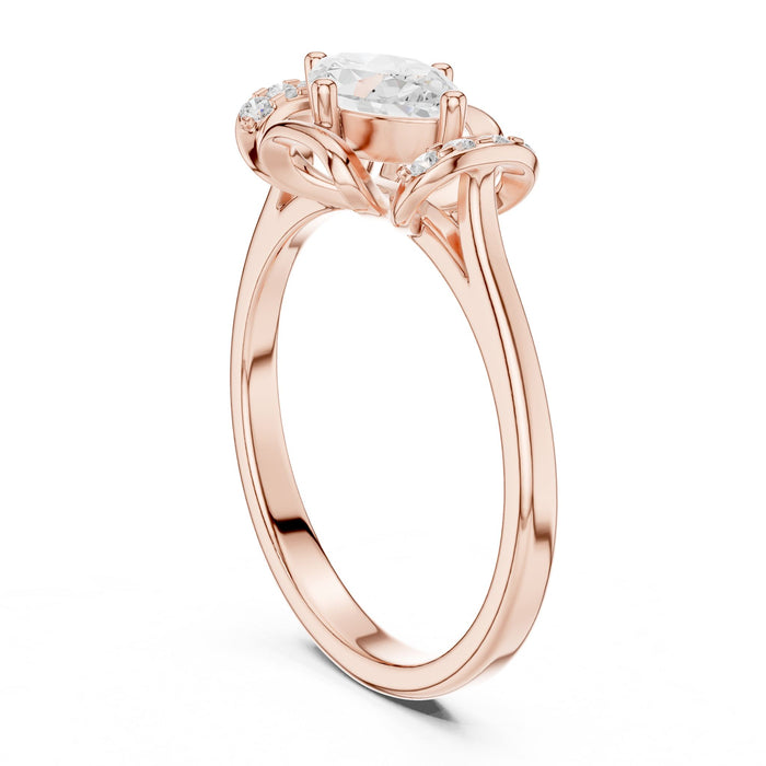 Marquise Lab Grown Diamond Side-Stone Engagement Ring yellow gold video