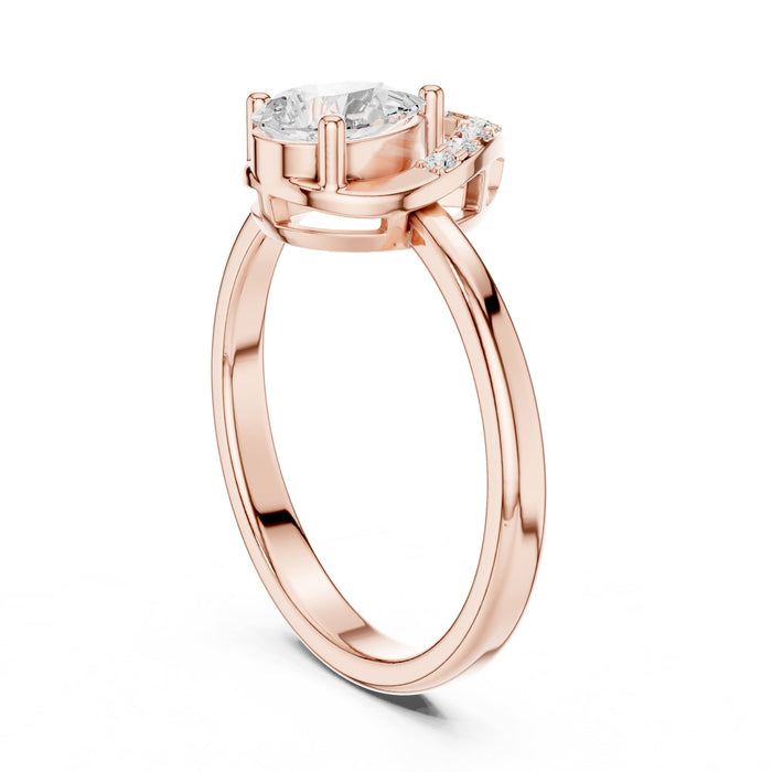Pear Lab Grown Diamond Side-Stone Engagement Ring yellow gold video
