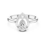 Pear Lab Grown Diamond Side-Stone Engagement Ring