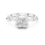 Princess Lab Grown Diamond Hidden-Halo Engagement Ring