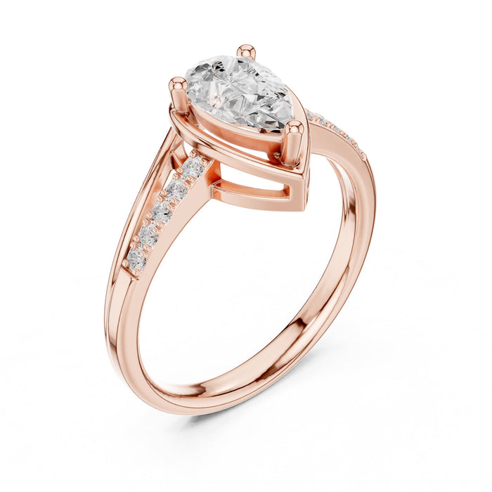 Pear Lab Grown Diamond Split-Shank Engagement Ring rose gold video