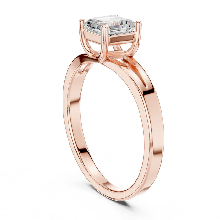 Asscher Lab Grown Diamond Solitaire Engagement Ring yellow gold video