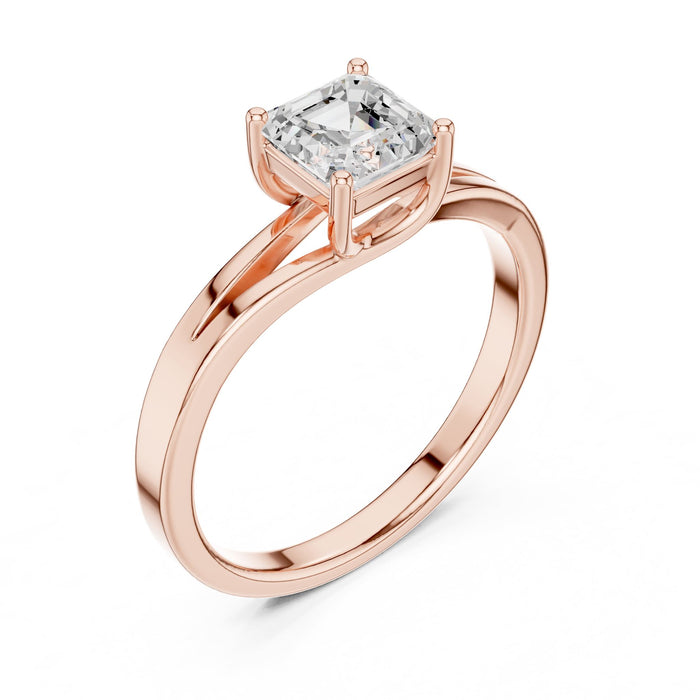 Asscher Lab Grown Diamond Solitaire Engagement Ring rose gold video