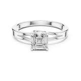 Asscher Lab Grown Diamond Solitaire Engagement Ring