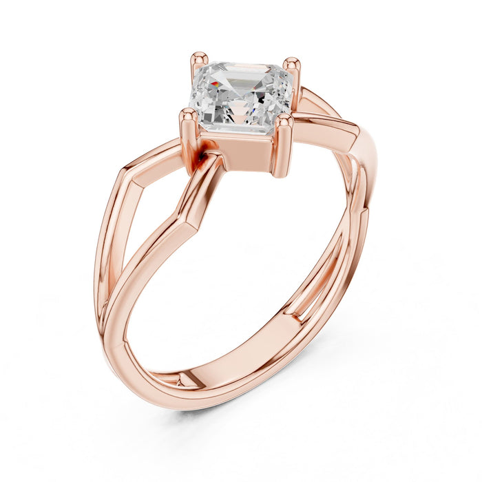 Emerald Lab Grown Diamond Split-Shank Engagement Ring rose gold video