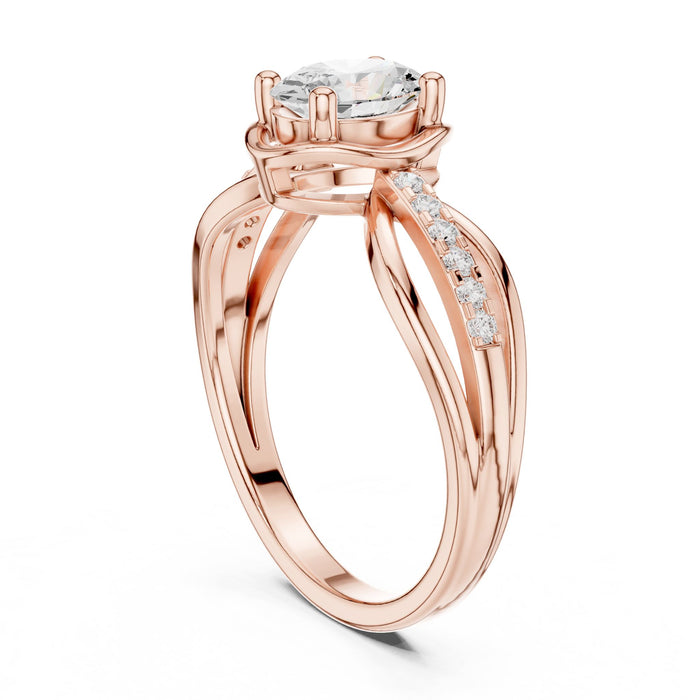 Oval Lab Grown Diamond Split-Shank Engagement Ring yellow gold video