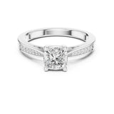Cushion  Lab Grown Diamond Cathedral Engagement Ring