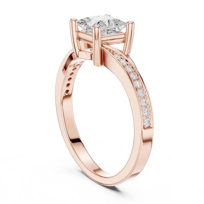 Princess Lab Grown Diamond Cathedral Engagement Ring yellow gold video
